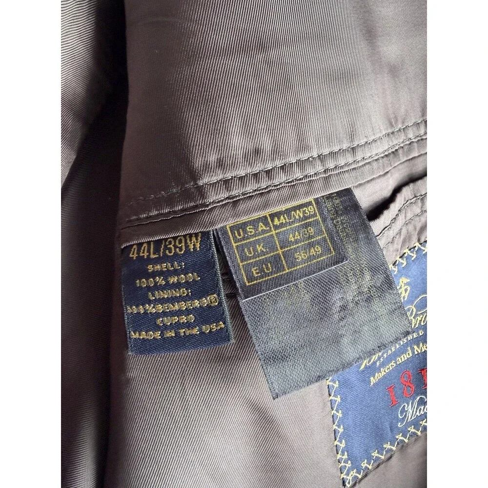 Brooks Brothers 1818 Madison 44L Gray Pinstripe Wool Sport Coat Blazer USA